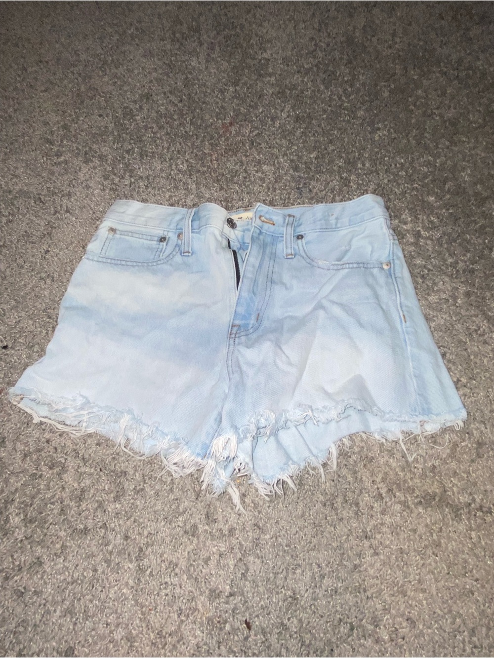Madewell Light Wash Distressed Denim Shorts